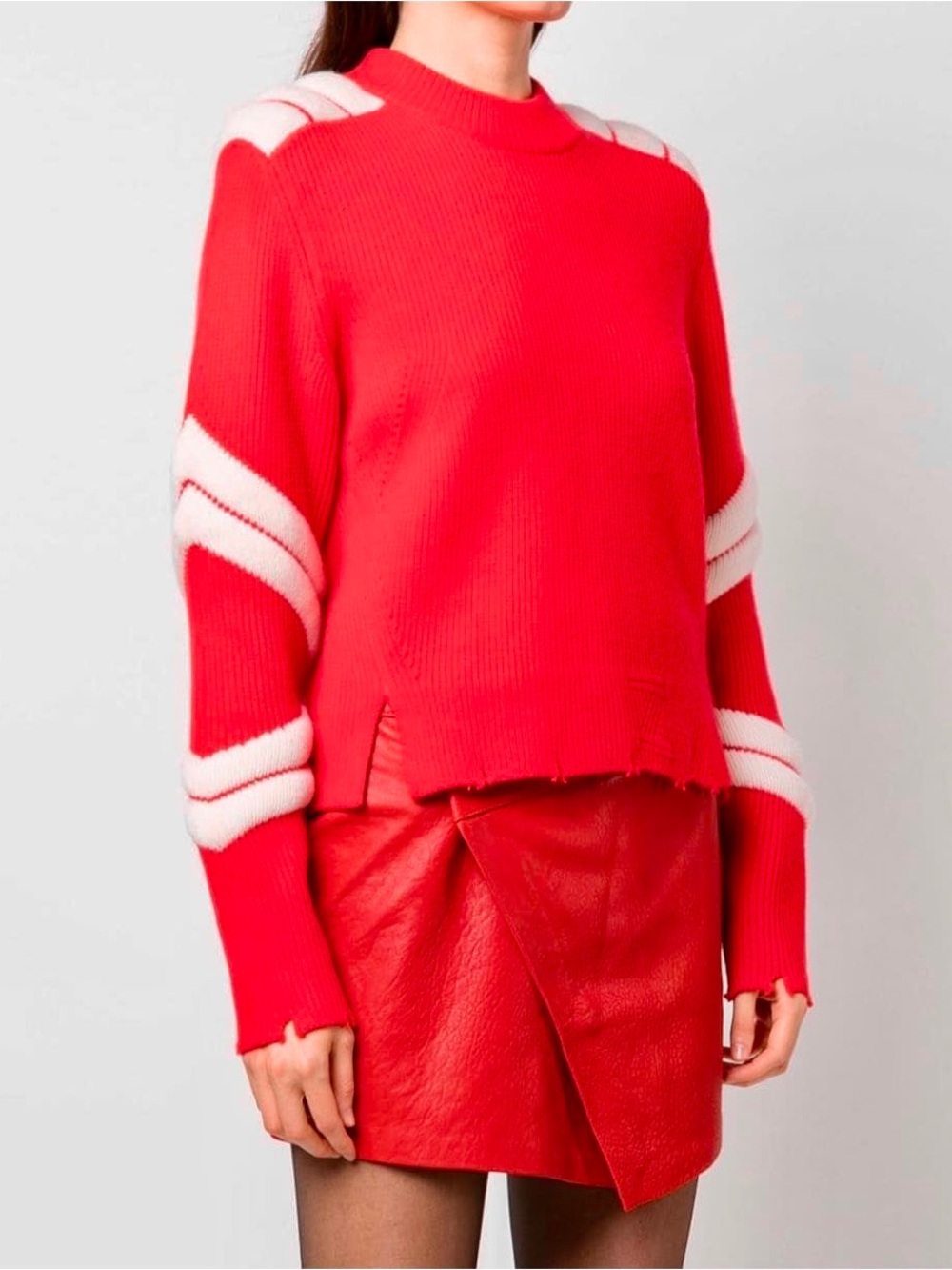 Zadig & Voltaire Georgia Merino Wool Crewneck Sweater in red size M